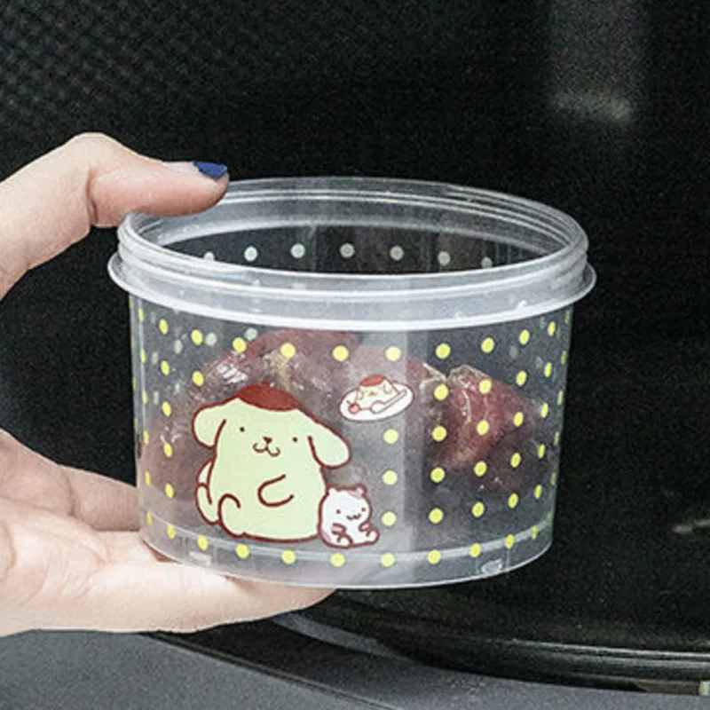 New 3pcs Sanrio Cinnamoroll Storage Box My Melody Pom Pom Purin Transparent Portable Cute Snack Fruits Fuse Box Kitchen Supplies