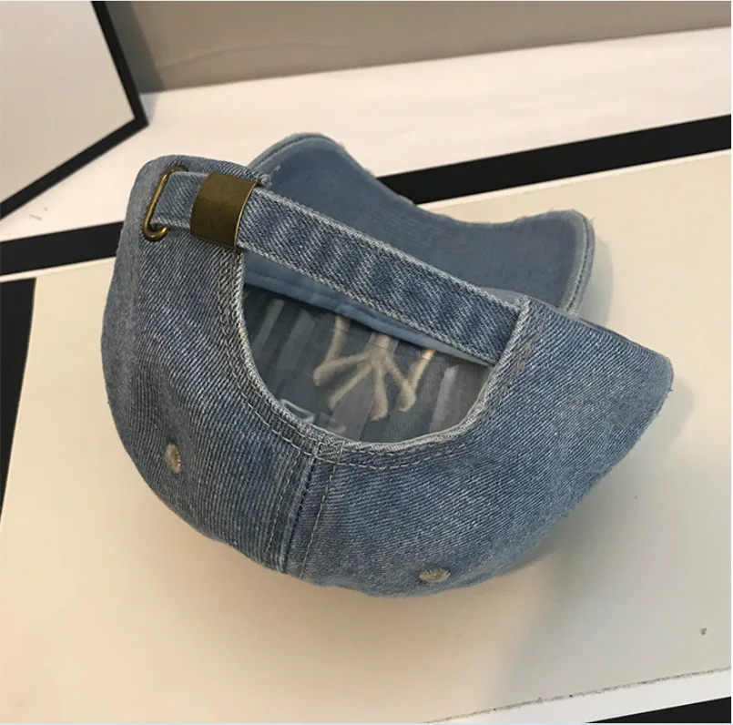 Vintage erkekler Denim beyzbol şapkası 3D nakış delik kot şapka kadın moda sıkıntılı ayarlanabilir Snapback kapaklar baba şapka