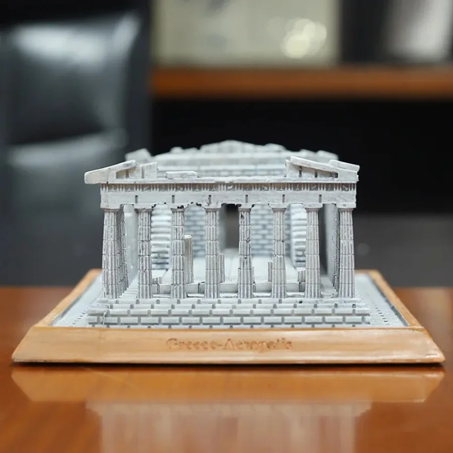 Simulation Parthenon Temple Model Greek Acropolis Resin Crafts Desktop Ornament Home Decoration Miniature Architecture Gift