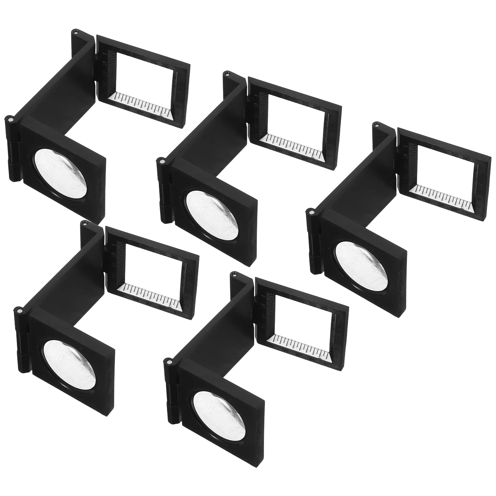 

5 Pcs Foldable Magnifying Mirror Book Magnifier Inspection Caliber Stamps Reading Glasses Black Handheld Elder