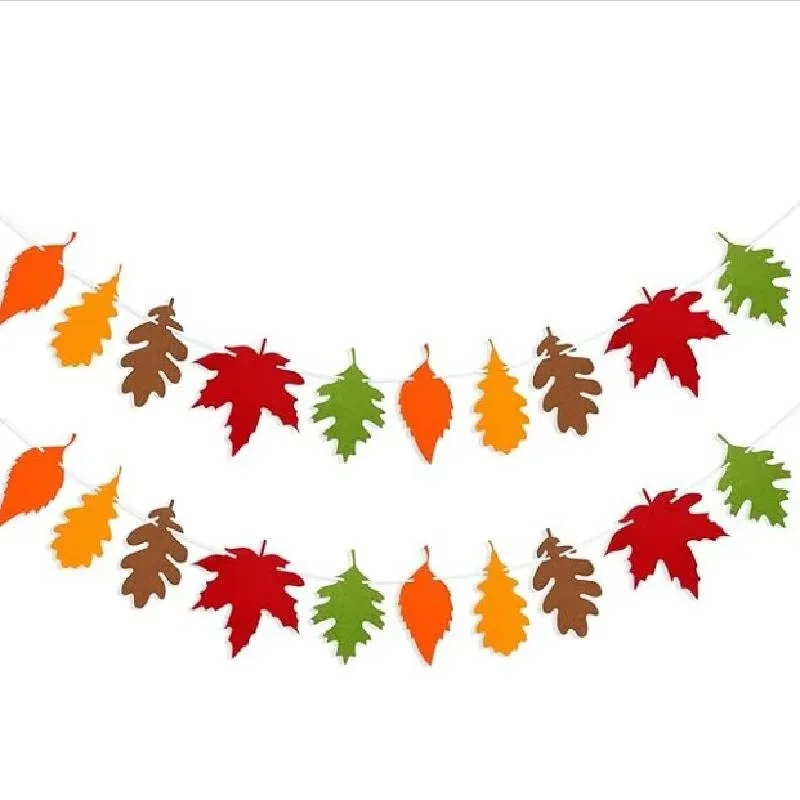 Thanksgiving Flower Maple Leaf Decoration Banner Autumn Festival Gathering Family Atmosphere Hanging Flag Festival Flag