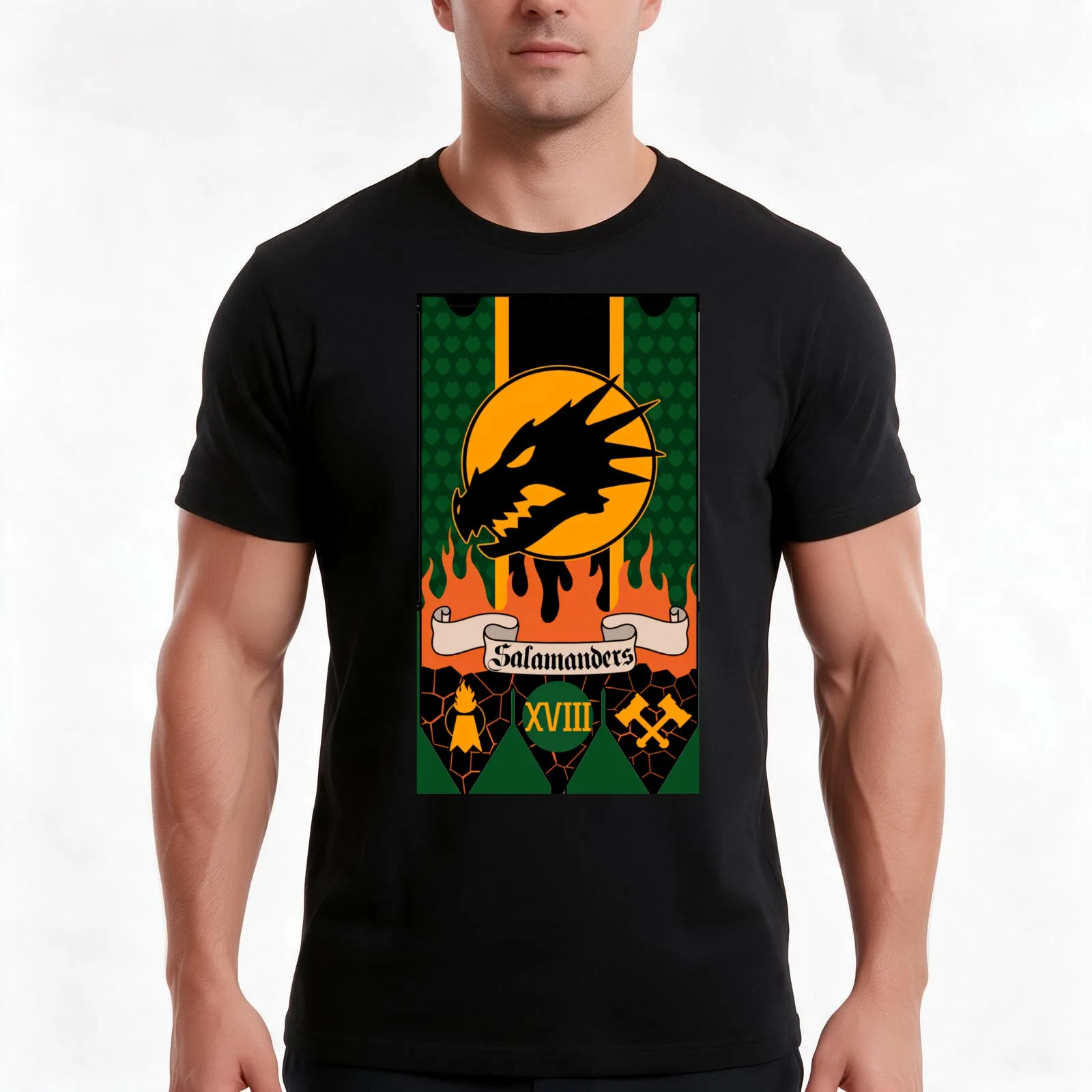 Salamanders Banner T-Shirt Summer Casual Cotton Tee Oversized Streetwear Tops Vintage Graphic Print Loose Fit Short Sleeve