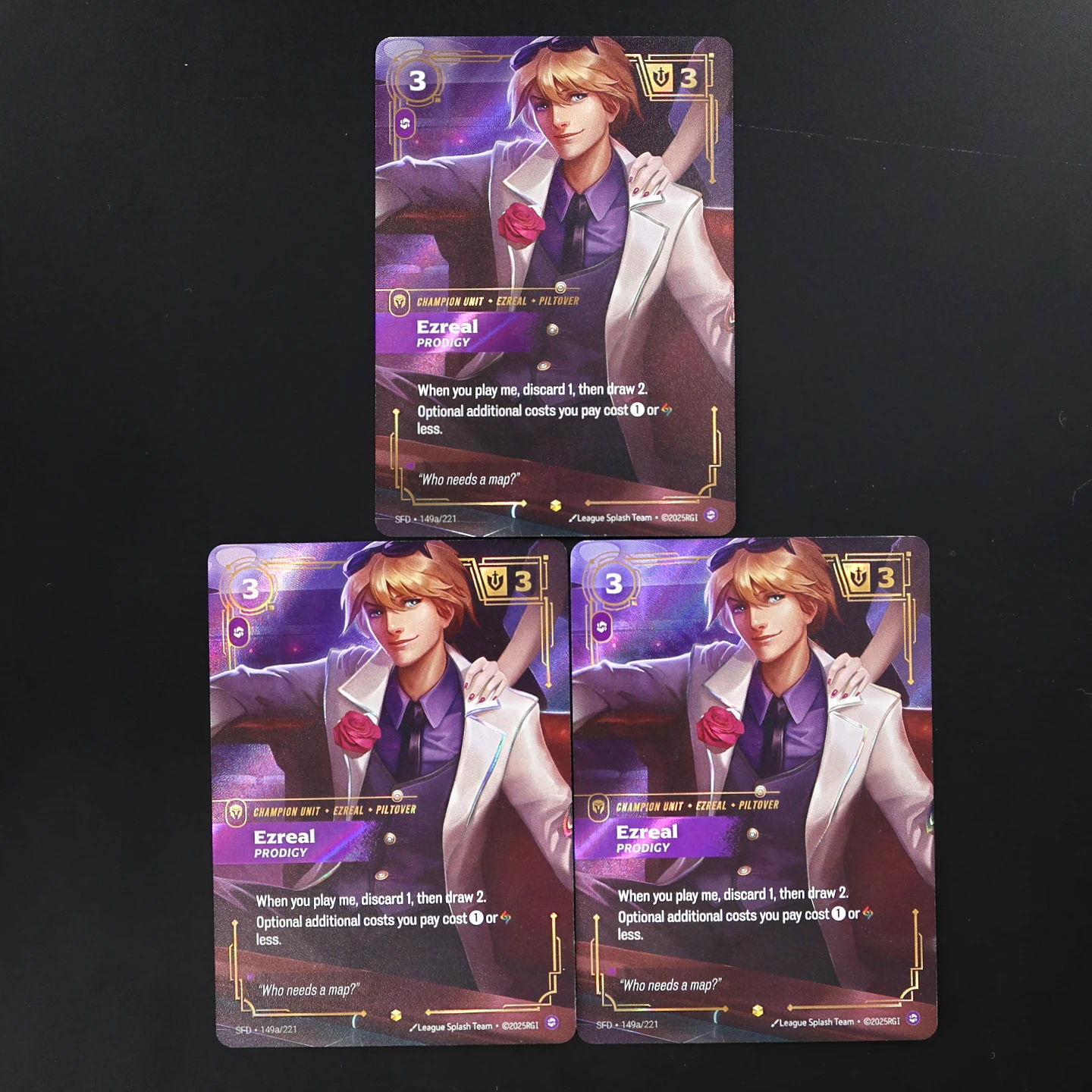 LOL League Of Legends Riftbound Champion Unit Ezreal PRODIGY Card SFD-149 SFD-149a Textured Foil Card Anime Collectible Cards