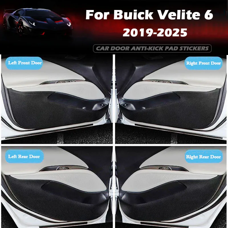 Car Inner Door Anti Kick Pad Leather Sticker For Buick Velite 6 2019-2025 Glove Box Film Anti-dirty Protector Decor Accessories