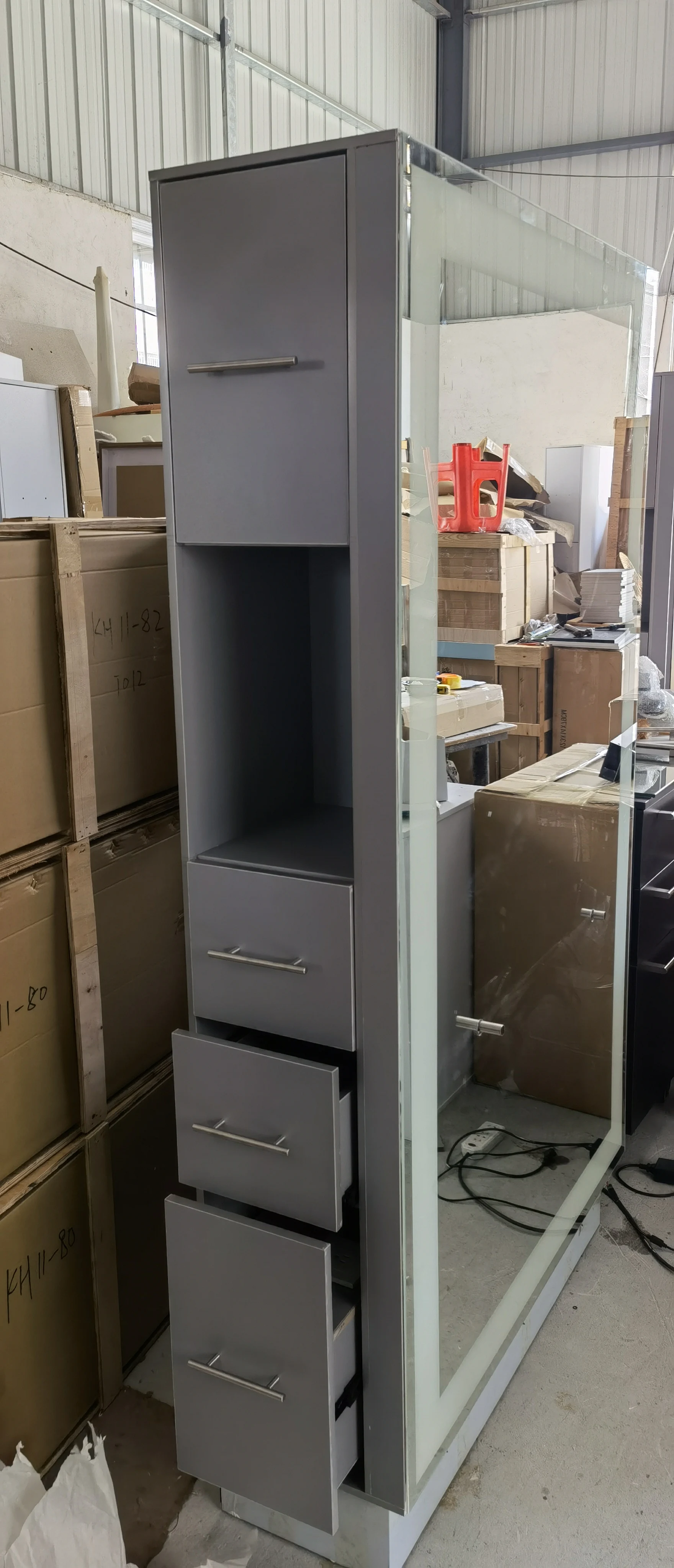 2021 Specchi per lo styling del parrucchiere di vendita calda super enorme Specchi per stazione di barbiere Specchio per barbiere