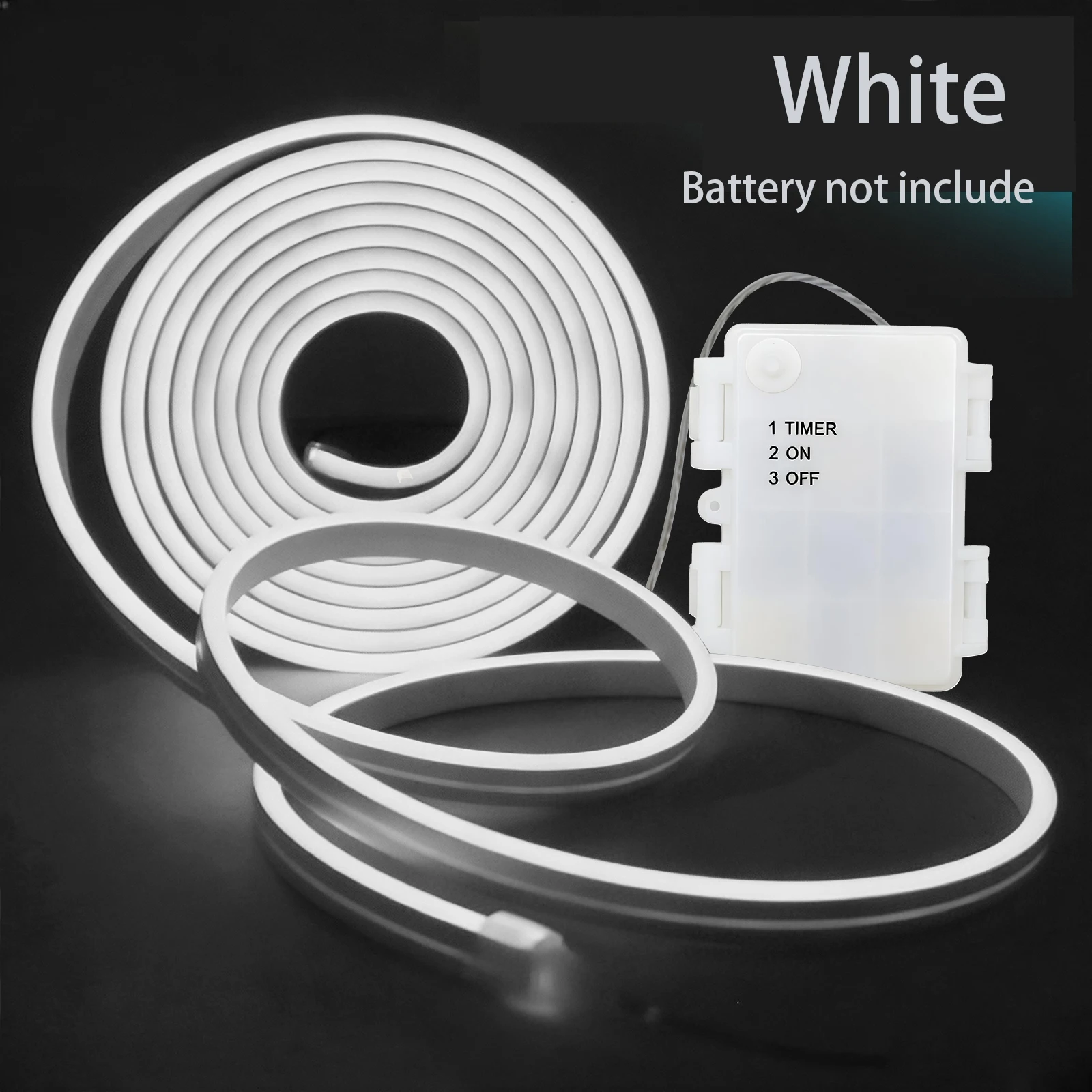 5V Flexible Neon Rope Light 3AA Battery Powered With Timer White/Blue/Pink/Red/Green Silicone Neon Strip For Bedroom Party Decor