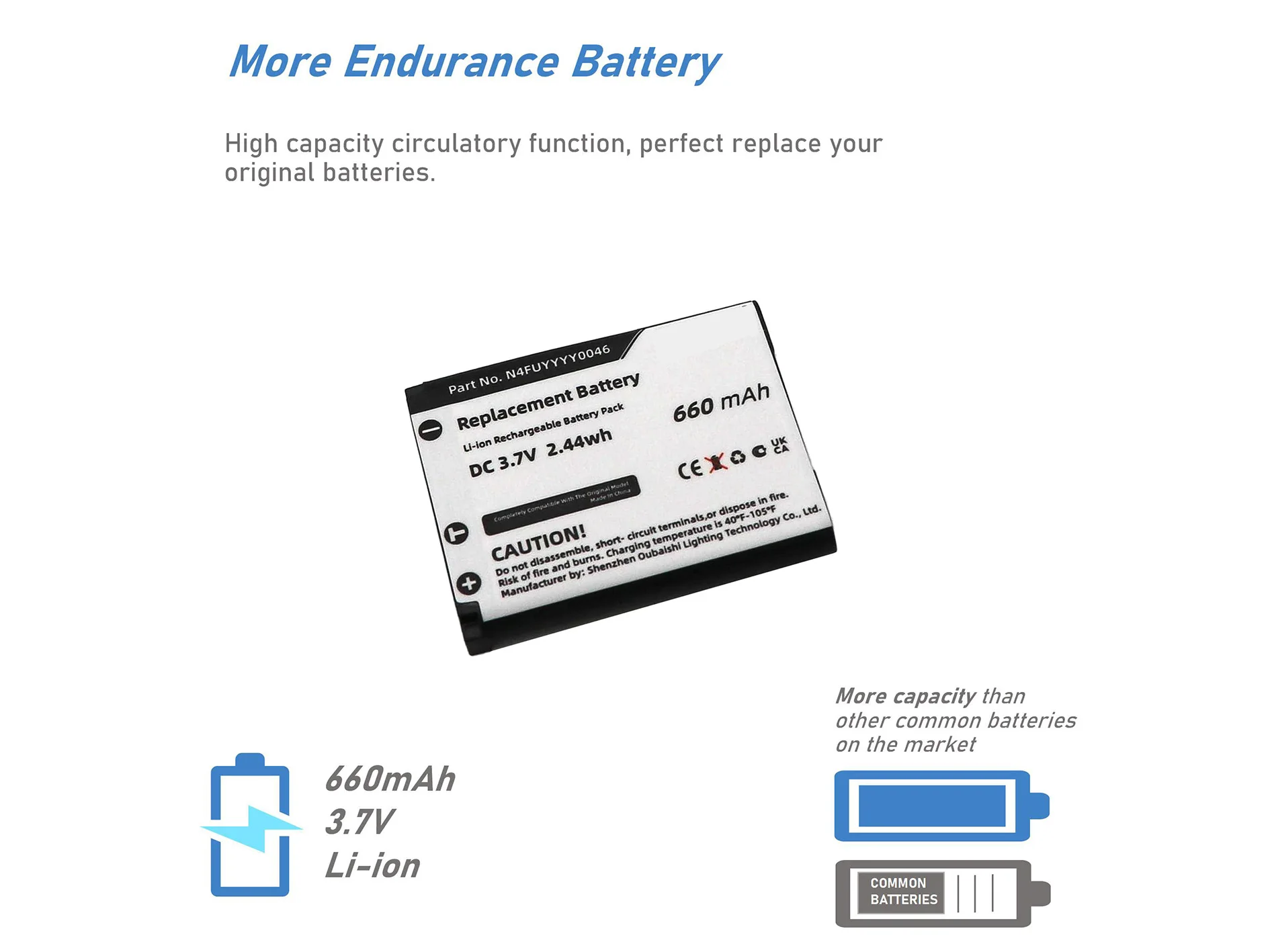 Replacement Battery for Pana sonic  KX-TCA285 KX-TCA385 KX-UDT121 KX-UDT131 N4FUYYYY0047 N4FUYYYY0046