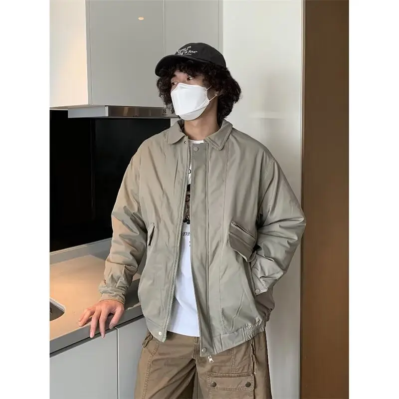 

Мужская хлопковая куртка свободного кроя в стиле Air Force, осенняя, больших размеров, 250 фунтов, американский простой универсальный верхний одяг, топы для пар...