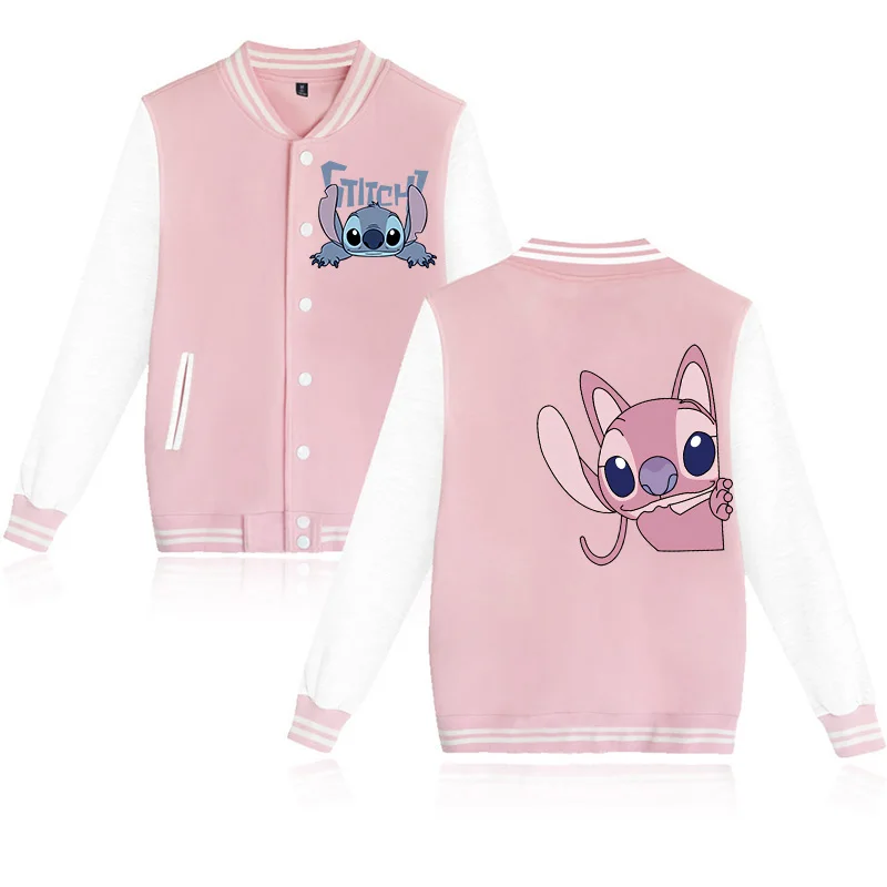 Manga Funny Hoodies Stitch Disney Hoodie Baseball Jacket Sweatshirt Kids Boys Girls Jackets Streetwear Coats Sweatshirts