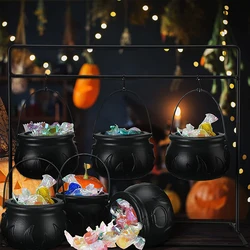 1PC Halloweenowe wiadro na cukierki dla dzieci Hallowen Party Wiadra na prezenty Uchwyt Kocioł Czarna czarownica Mały rekwizyt Czajnik Hallowen Decor