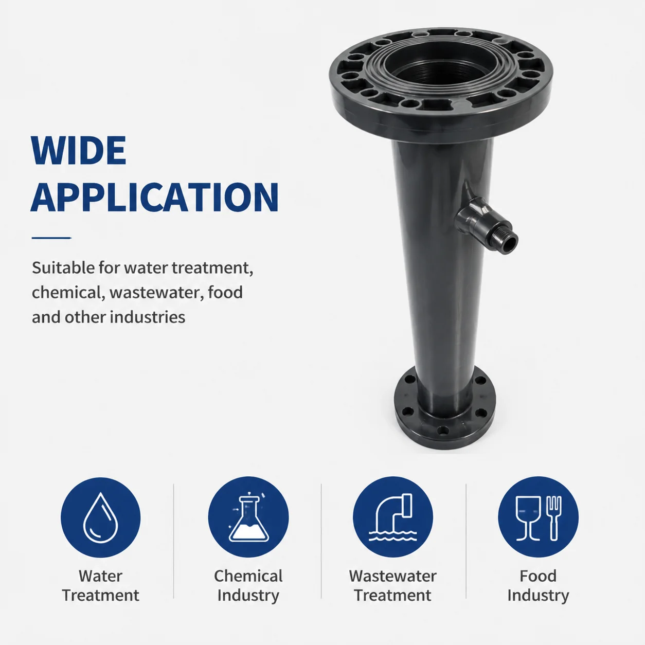 Custom DN15-DN100 UPVC Static Mixing Pipe Anti Acid And Alkali Inline Static Mixer Applied For RO Water System