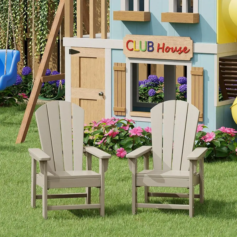 

Toddler Lawn Chair Set of 2, Outdoor Patio Furniture for Kids, Suitable for Picnic, Garden, Beach, and Sand Play