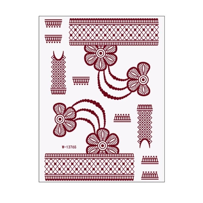 L8RD Temporary Tattooed Stickers Stickers Flower Pattern Stickers Tattooed Stickers