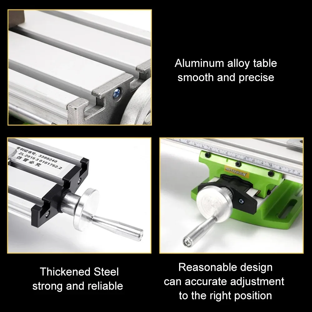 T Multi-Functional Worktable Bench Drill Vise Fixture Adjustment X and Y Coordinate Table for Milling Drilling Positioning Tool