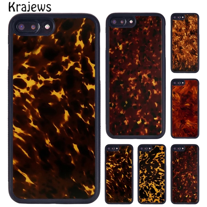 Krajews polished tortoise Marble Phone Case For iPhone 16 15 14 X XR XS 11 12 mini 13 Pro MAX Plus cover shell coque