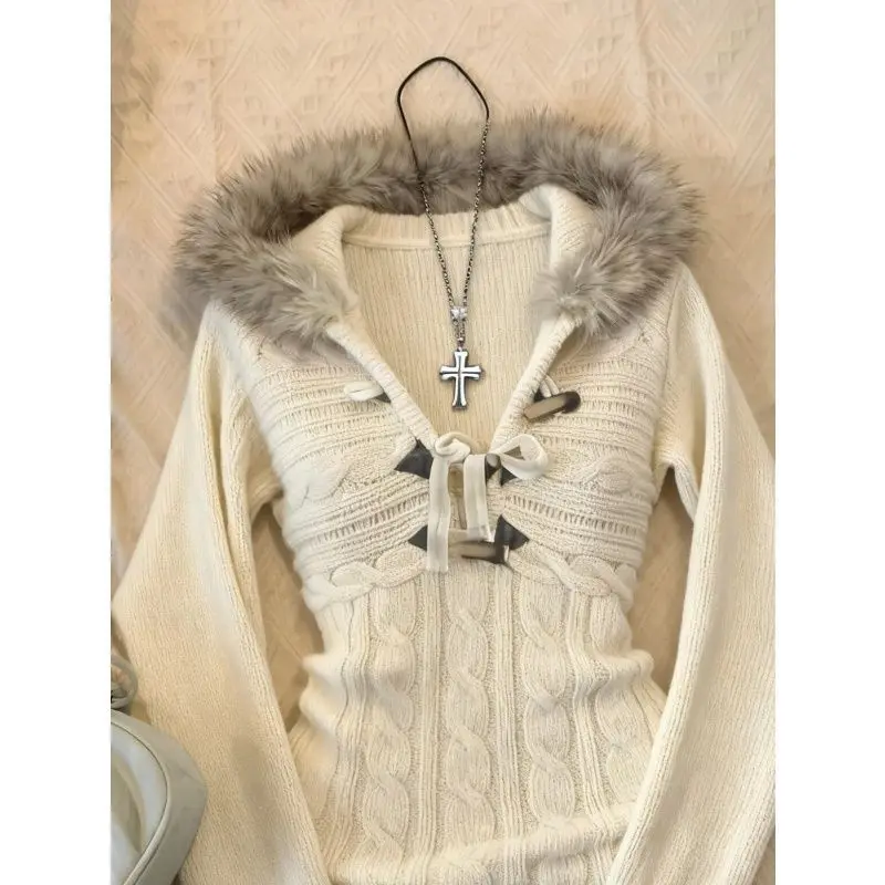 เสื้อฮู้ดสตรีทแวร์สไตล์ Y2K กอธ พังก์ วินเทจ สำหรับฤดูหนาว ฮาราจูกุ เกาหลี เสื้อคลุมแบบสวม ผู้หญิง เสื้อผ้าทรงเข้ารูป สไตล์ยุค 2000 เสื้อถักแฟชั่น มีฮู้ด สไตล์อีโม