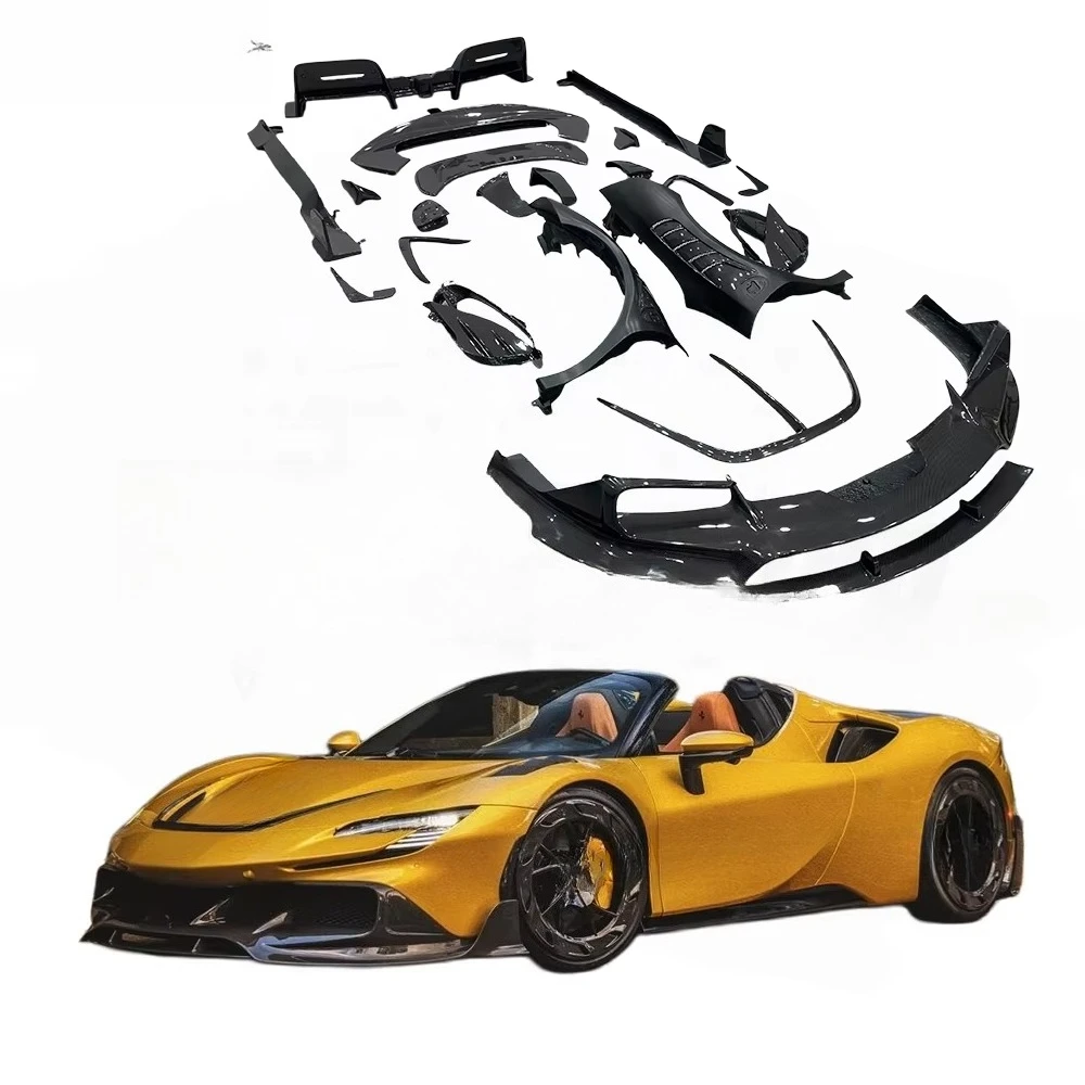 MSY Style Dry Carbon Fiber Full Body Kit for Front Lip Rear Diffuser Front Rear Bumper Side Skirts Rear Wing Hood