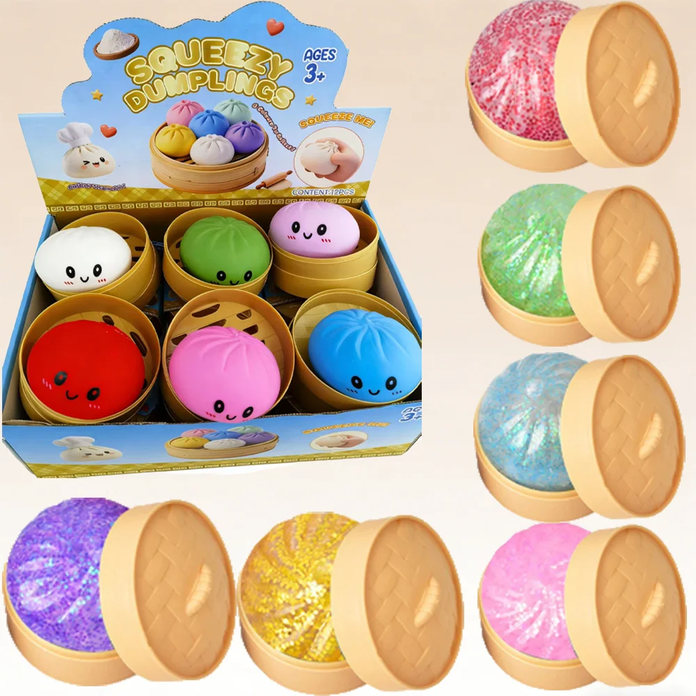Hot Sale Colorful Simulation Dumpling Pinch Ball Slow Rebound Soft Squishy Stress Reliever Office Home Pressure Ball