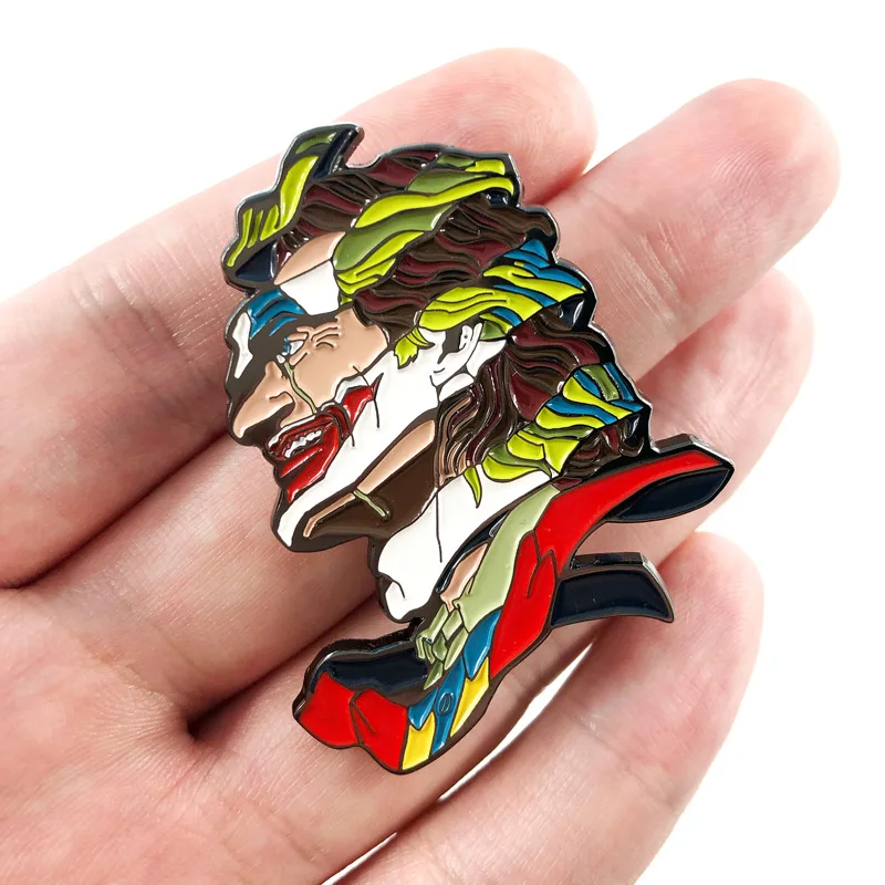 Dark Tone Sad Smile Clown Metal Pin Fashion Cartoon Brooch Decorative Badge For Jacket Backpack Ornament