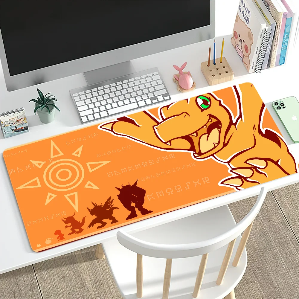 D-digimon Anime Cute Mouse Pad Desk Mat Large Non-slip Anti-fray Keyboard Ergonomic Office Rubber PC Home Custom