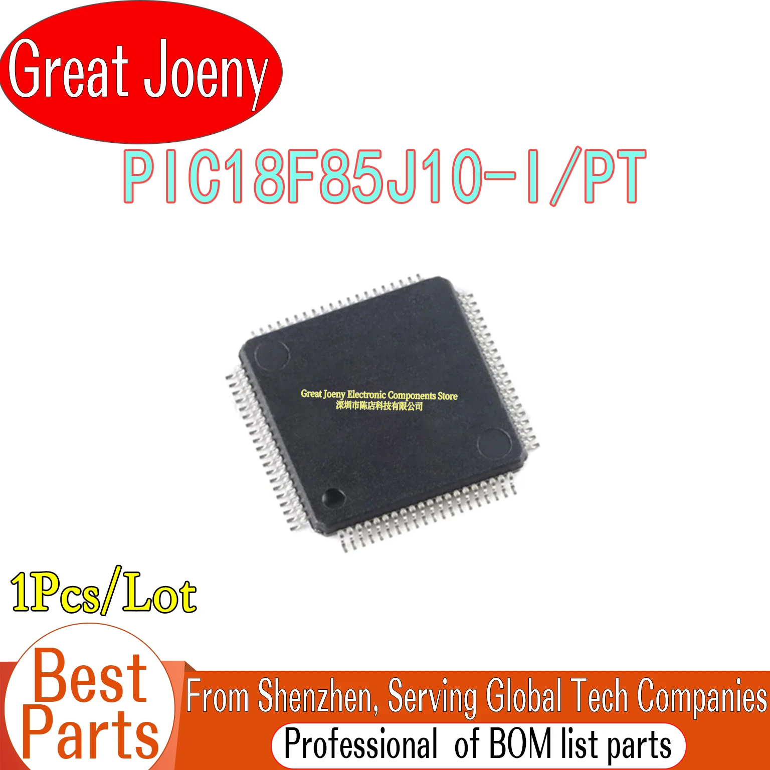 

100% New Original PIC18F85J10-I/PT PIC18F85J10 IC MCU Chipset TQFP-80