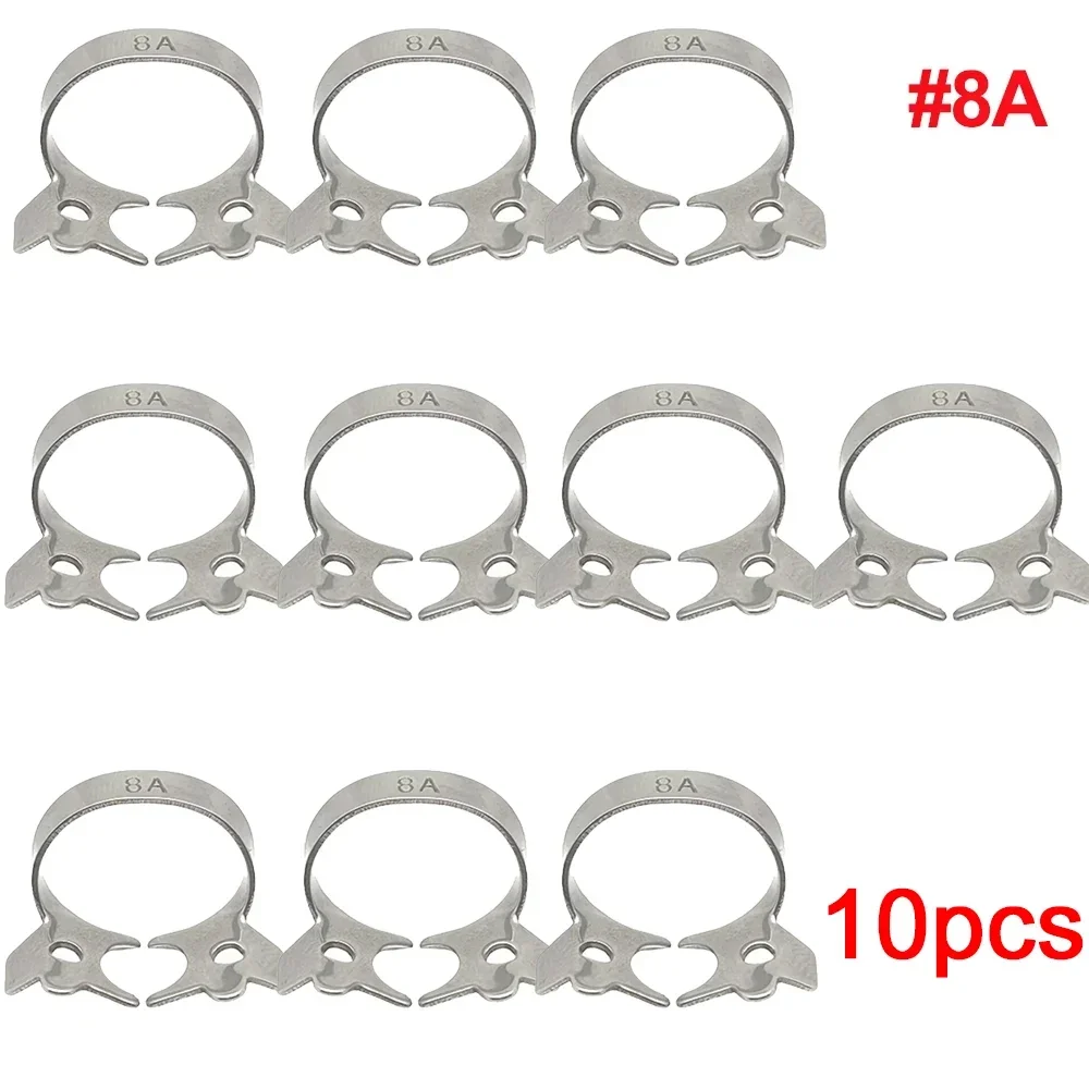 10PCS Dental Rubber Dam Clamps Stainless Steel Endodontic Barrier Frame Holder Molar Restorative Oral Materials