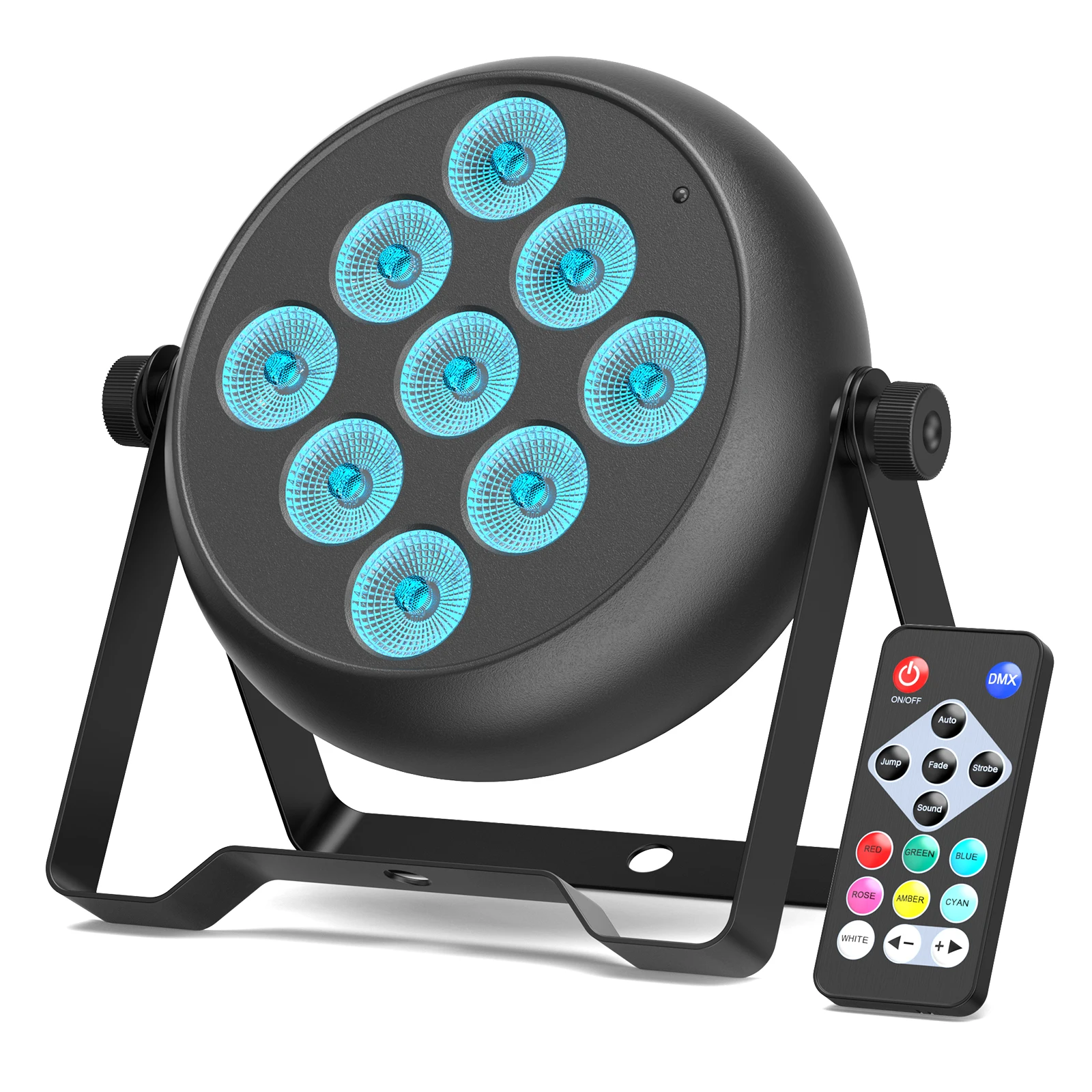 Yiflamefly 108W 9-teilige RGBW LED Par-Scheinwerfer mit mehreren Lichteffekten, DMX-Bühnenbeleuchtung für DJ, Disco, Party, Bar, KTV, Nachtclub