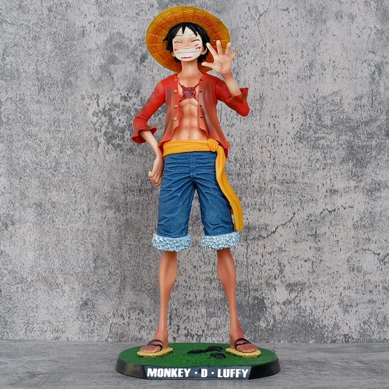 40.5cm One Piece Figure Luffy Straw Hat Smiley GK 1/4 Oversized Anime Figures Big Figurine PVC Statue Model Collection Toy Gifts