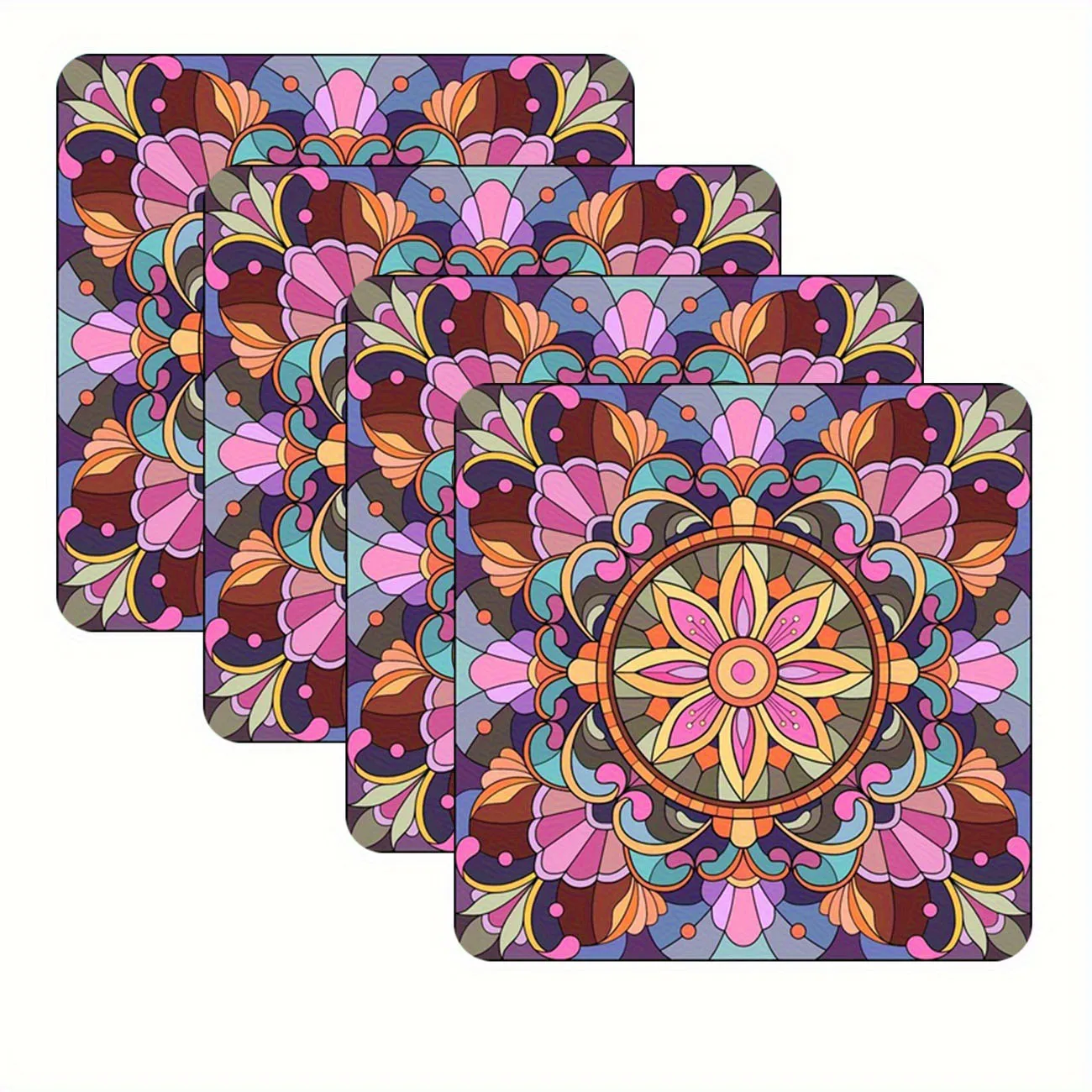 4-piece set - wooden placemat, anti slip and heat-resistant, desktop protection, dining table decoration, restaurant gift