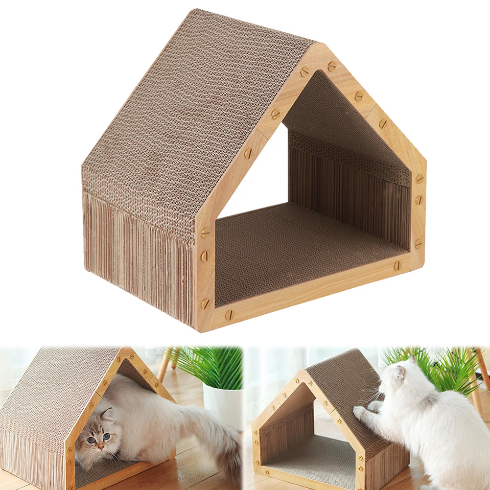 

Cat Scratcher House Cardboard Cat Scratcher Cat Scratching Post for Indoor Cats & Kittens