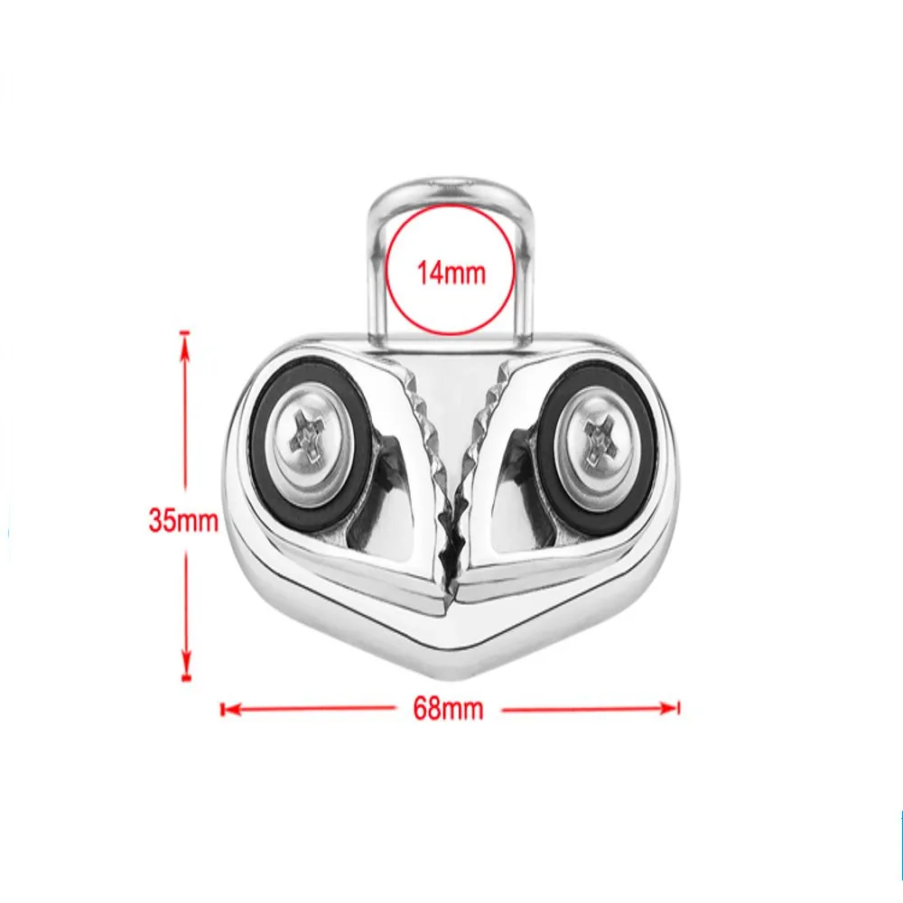 SS 316 Boat Fast Entry Cam Cleat With Wire Leading Ring Boat Cam Cleats Matic Fairlead Marine Sailing Sailboat Kayak Canoe