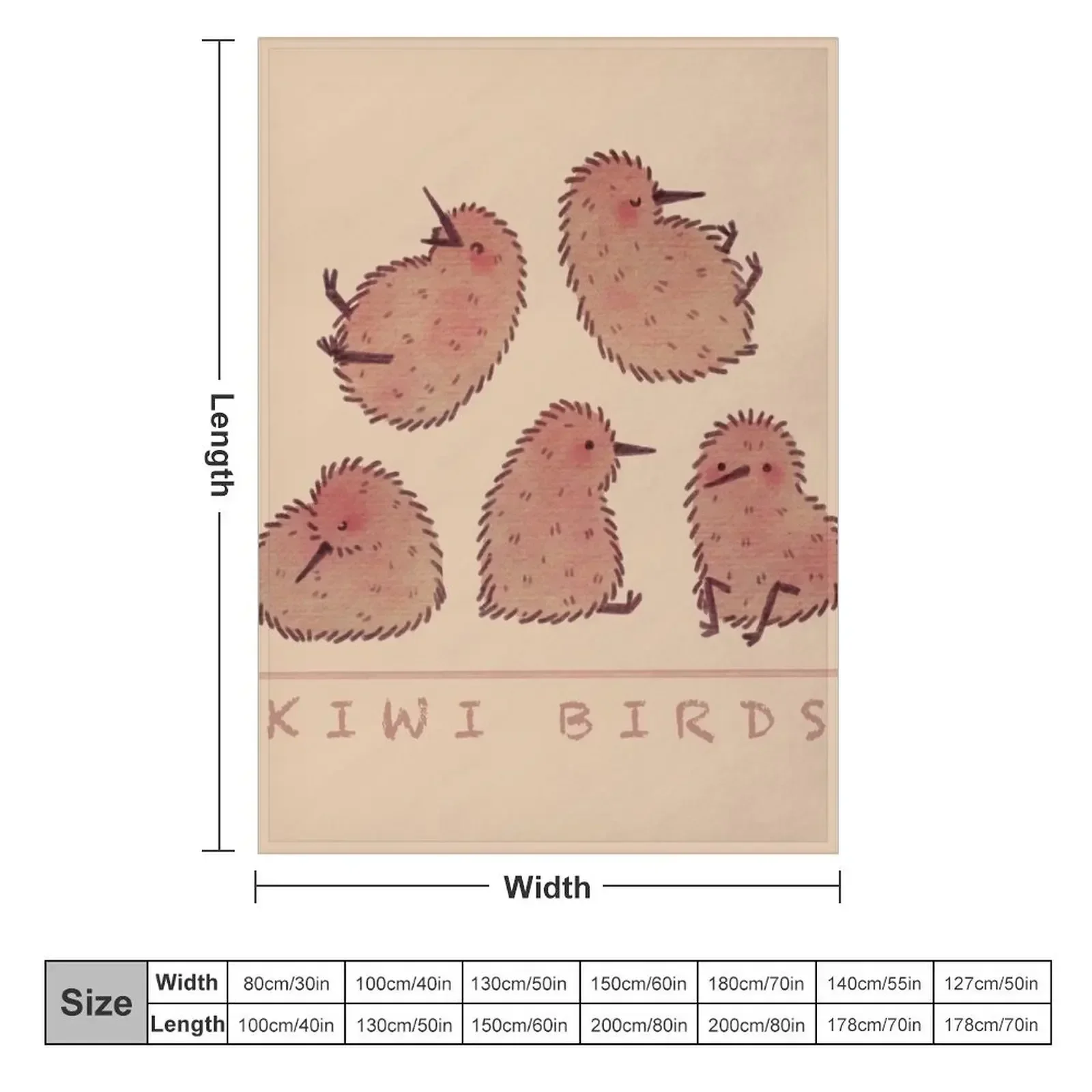 Cute Kiwi Birds 2 Throw Blanket Large Picnic Kid'S Hairy Blankets