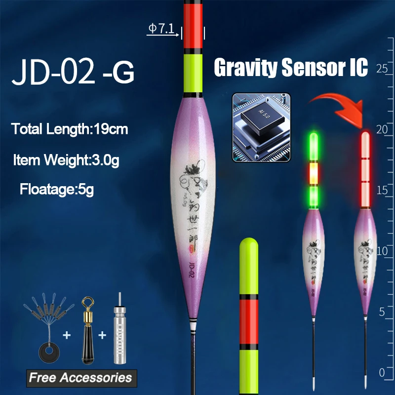 

Rock Fishing Floats Smart IC Gravity Sensor Color Change Electric LED Luminous Fishing Accessories Tackles