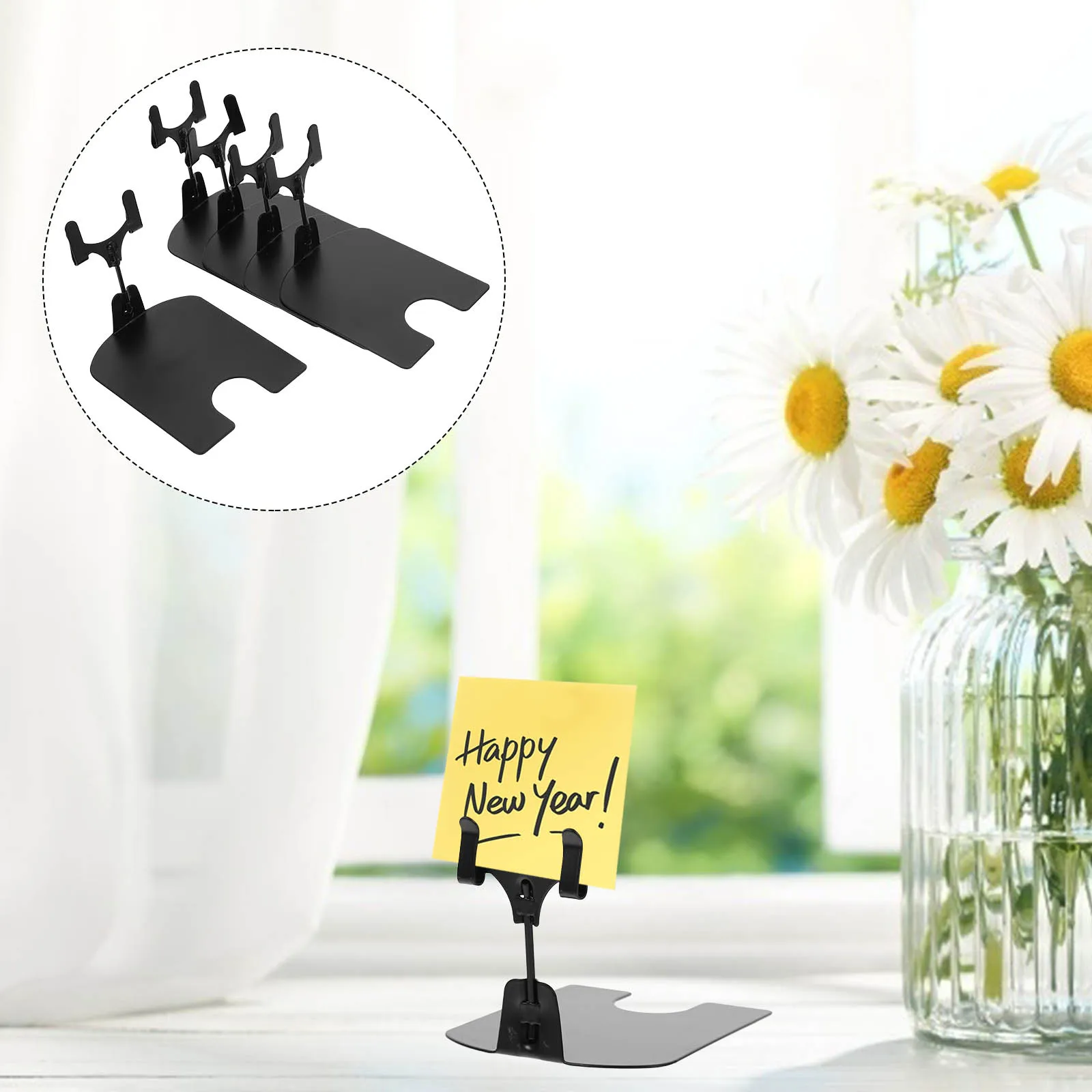 

5 Pcs Holder Card Stand Metal Rack Shelf Organizer Display Price Tag Display Holder Vertical Holders Reusable Tag