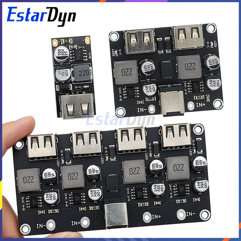 Estardyn QC3.0 QC2.0 USB DC-DC Buck Converter 6-32V to 5V Fast Charger Step Down Module for 9V 12V 24V Charging