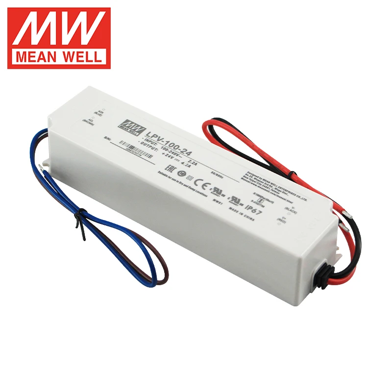 Imagem -03 - Mean Well-impermeável Led Driver Comutação de Alimentação ac para dc Transformadores de Iluminação ao ar Livre Meanwell Ip67 Lpv 100w 5v 12v 24v