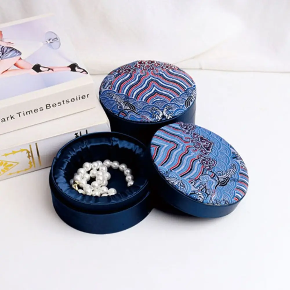 Linen Jewelry Storage Organizer Tassel Chinese Cultural Bracelet Box Large Capacity Ethnic Bracelet Case Living Room