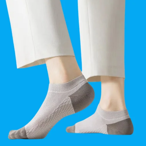 Calcetines cortos de masaje para hombre, medias finas de malla transpirable, absorbentes del sudor, para verano, 5/10 pares