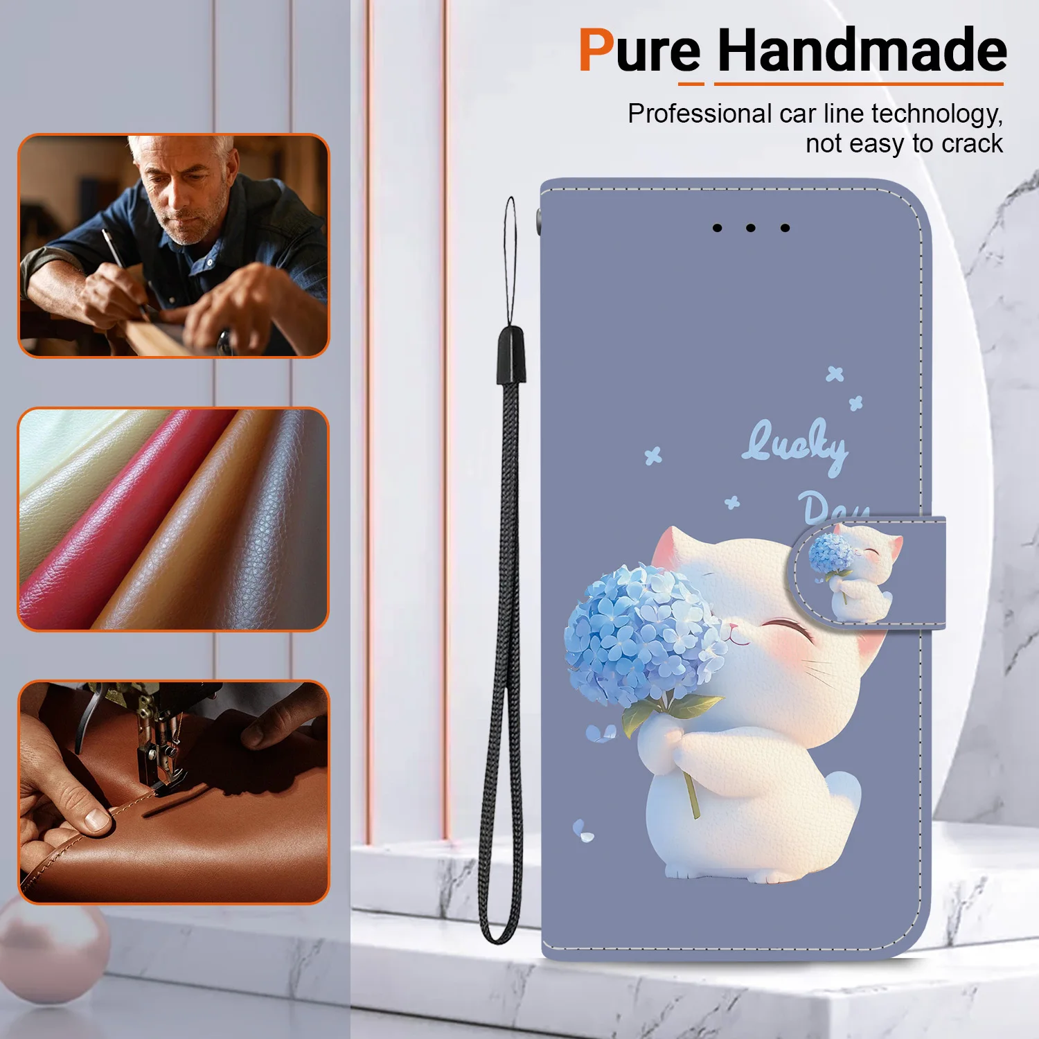 Magnetic Luxury Leather Phone Case For OPPO A60 A59 A58 A57 A55 A54 A38 4G 5G A40M A40 A57S A52 A36 Flip Cover Wallet Cover Fund