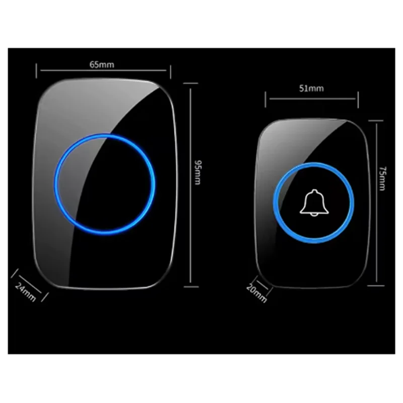 【جديد】جرس باب لاسلكي ذكي للمنزل 300 متر مقاوم للماء ترحيب Smarthome طويل المدى بيجر جرس الباب الذكي الرنين الاتحاد الأوروبي التوصيل