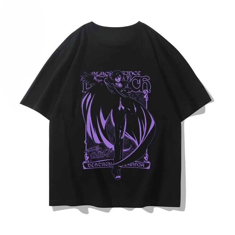 New model Fashionable and Innovative Code Geass Lelouch of The Rebellion Anime Creative Printed Summer Men's 100% Cotton T-