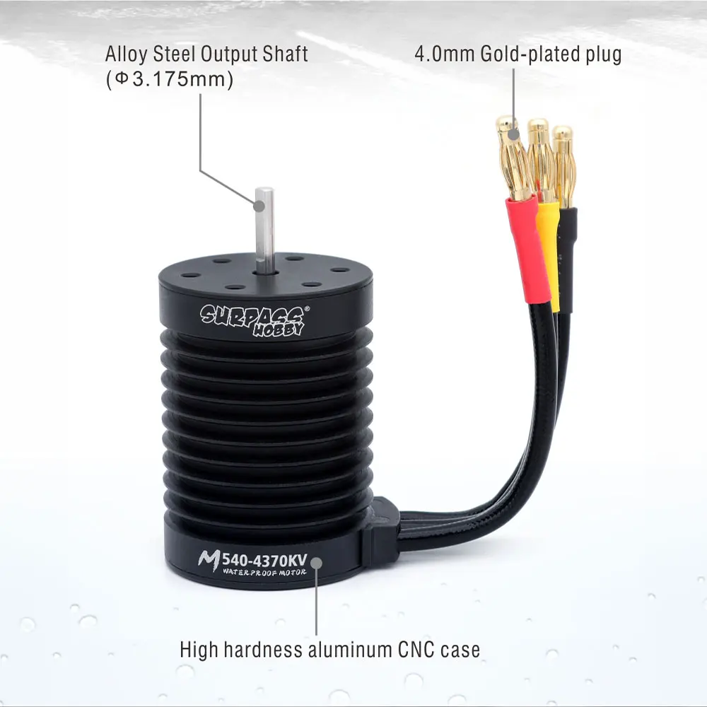 SURPASS HOBBY M540 M3650 M3660 Combo Wasserdichter Bürstenloser Motor 3500/4200KV mit M45A/60A ESC für 1/10 1/12 RC Auto Traxxas Off-Road – Detail 4