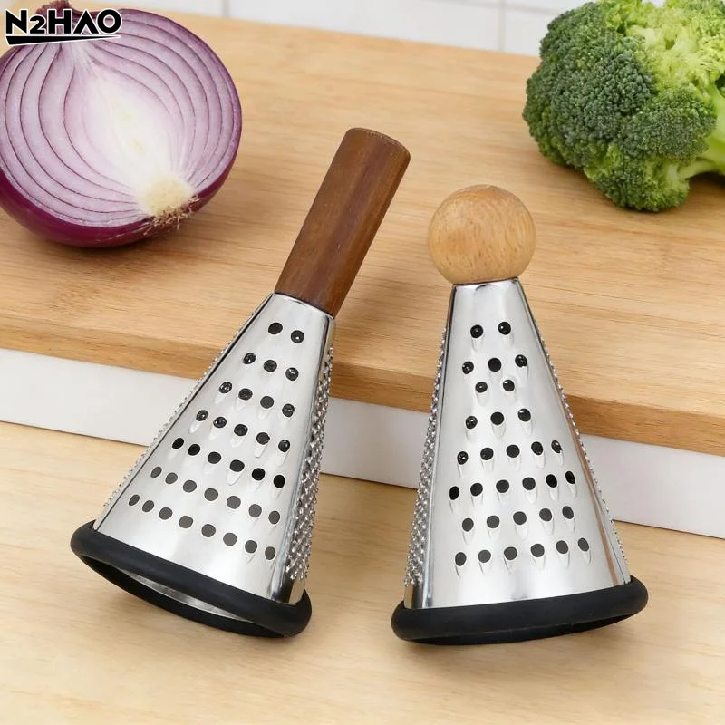 Grater 3 Side Shred Manual Handheld Stainless Steel Multi-Purpose Non-Slip Shredder Cone Vegetable Grater Kitchen Tool