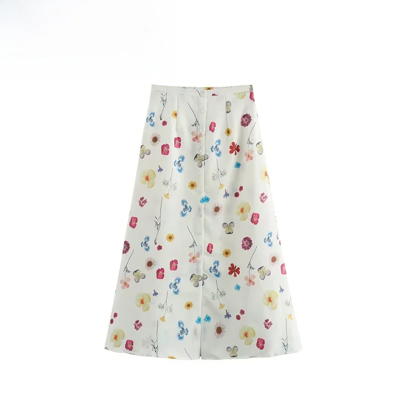 ZBZA Spring New Faionable Print f Skirt Women's Sle Long Sve round Ne Polyester Fiber Commute Sle Slim Fit