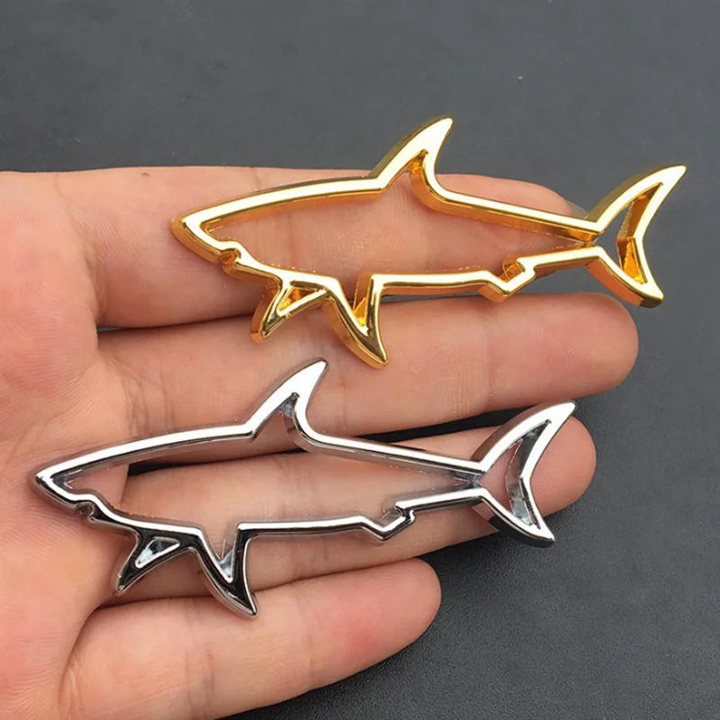 3D Metal Car Styling Sticker Hollow Fish Shark Emblem Badge Decals Automobiles Motorcycle Computer Fuel Cap Accessories Decals