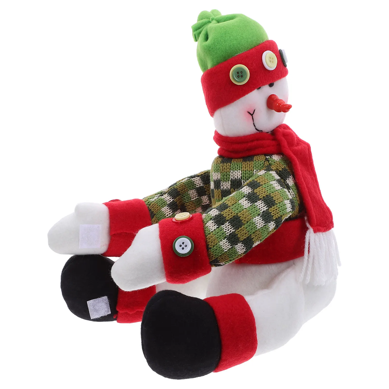 

Holiday Christmas Tree Topper - Unique Hugging Snowman Fabric Decor for Xmas Celebration - Secure Adjustable Fit for Tree and