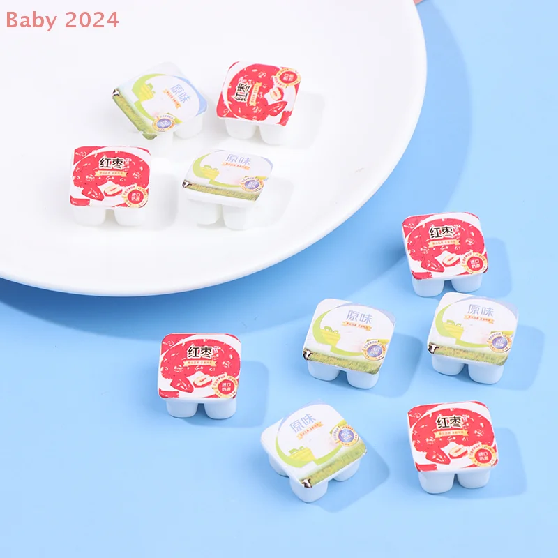 Conjunto de 10 peças 1/12 casa de bonecas simulação em miniatura mini copo de iogurte de resina acessórios brinquedos de comida