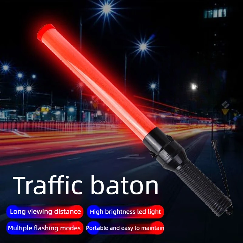 54cm LED Safety Warning Light Outdoor Road Traffic Signal Warning Stick Control Traffic Safety Command Tool Emergency Glow Stick