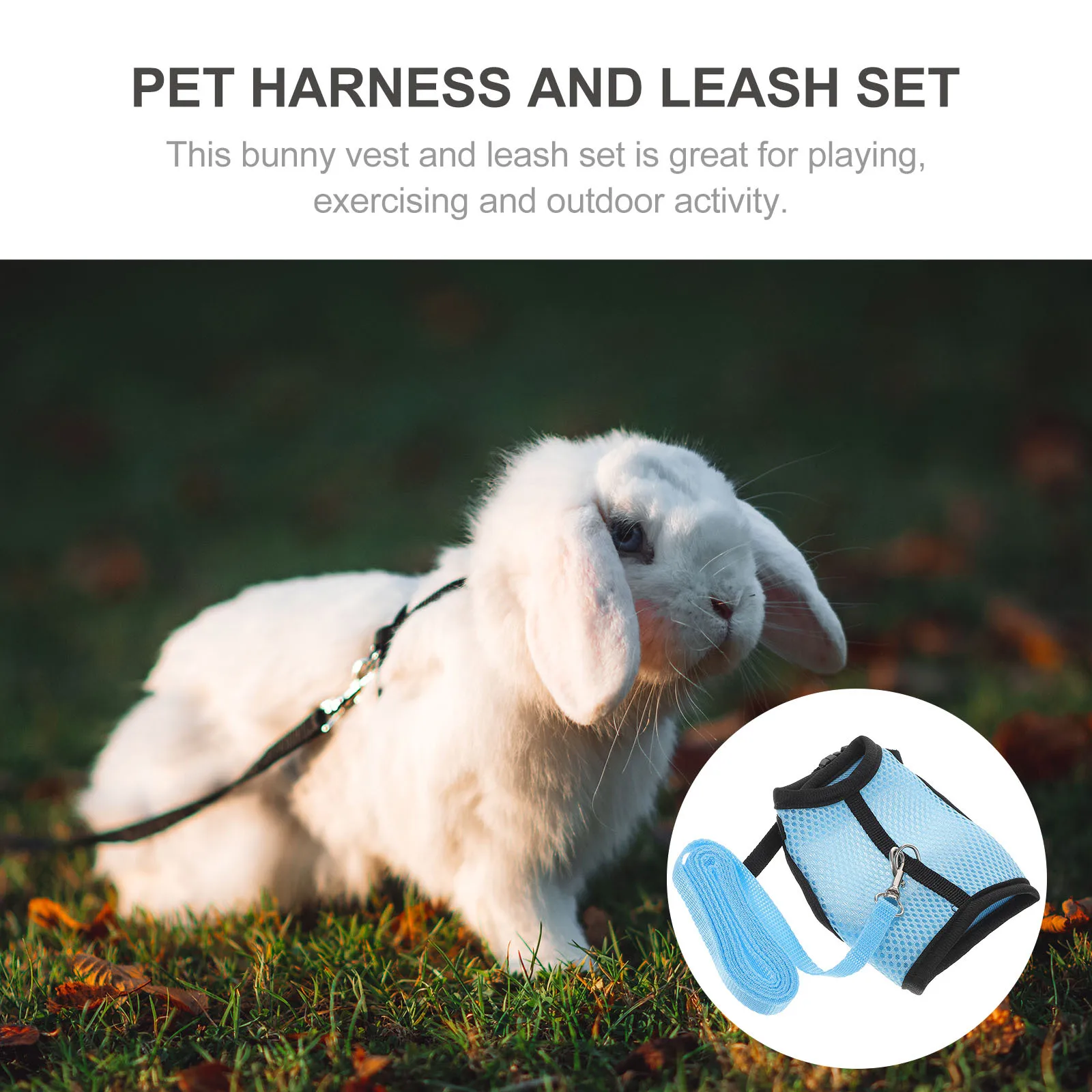 

1Set Guinea Pig Harness Set Small Pet Leash Premium Cloth Traction Rope Outdoor Rabbit Vest Pulling Strap Anti-Lost Hamster