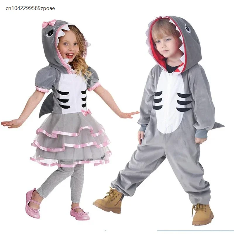 

Gray Shark Costumes for Boys and Girls Character Role-Playing Marine Animal Theme Party Children's Play Performance Stage Show